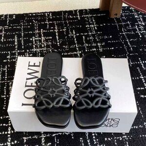 Loewe Petal Anagram sandals Black | Gently used| Flats|Vacation |Size: EU39/US 9